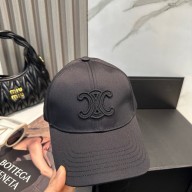 CELINE triomphe baseball cap in washed cotton BLACK 2025