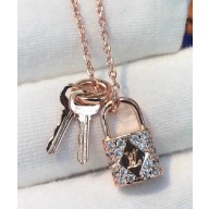 Louis Vuitton Lockit Necklace with Padlock and Keys Pendant Q93436 Gold 2018