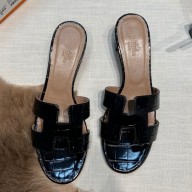 HERMES HEEL 5CM STONE PATTERN LEATHER ORAN SANALS 31 2021