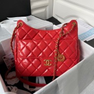 Chanel Hobo Handbag in Shiny Crumpled Lambskin AS4322 RED 2023