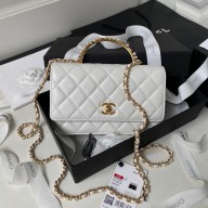 Chanel Wallet on Chain in Lambskin and Imitation Pearls AP3504 white 2023