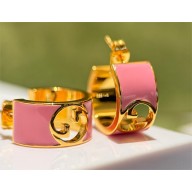 Gucci Blondie enamel hoop earrings pink 2024