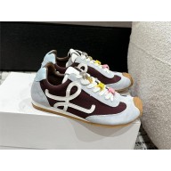 Loewe Ballet Runner 2.0 in nylon and calfskin light blue/burgundy 2025