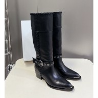 Celine with Buckle Boots In Calfskin Black 1025-2024