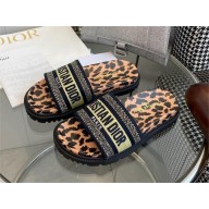 dior leopard Embroidered Cotton new Dway Slide 2022