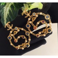 Chanel No.5 Hoop Earrings AB0273 Gold/Yellow/Blue/Red/Pearly White 2018