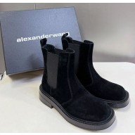 Alexander Wang suede leather ankle boots in black 1106-2024