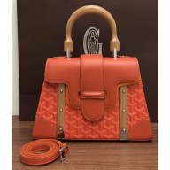 Goyard Wooden Handle Saigon PM Tote Bag Orange