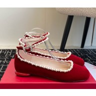 Roger Vivier mary janes in velvet - burgundy 2025