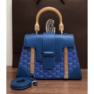 Goyard Wooden Handle Saigon PM Tote Bag Blue