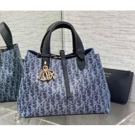 Dior Medium Toujours Bag IN Blue Denim Dior Oblique Jacquard 2024