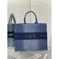 Dior LARGE Book Tote Bag in Blue Denim Dior Oblique Jacquard 2024