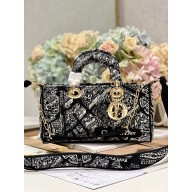 Dior black and white Plan de Paris printed medium d-joy bag 2023 