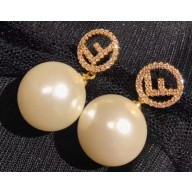 Fendi F Is Fendi Crystal Pearl Earrings