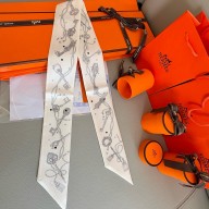 Hermes Twilly Silk Scarf 5x86cm 250305 04 2025