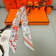 Hermes Twilly Silk Scarf 5x86cm 250305 52 2025