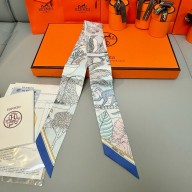 Hermes Twilly Silk Scarf 5x86cm 250305 57 2025
