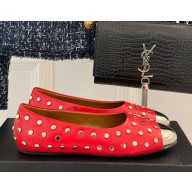 Alaia calfskin with rivet  BALLET FLATS red 2024
