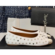 Alaia calfskin with rivet  BALLET FLATS WHITE 2024