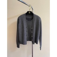 DIOR gray Cashmere Knit twin-set 2023