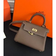 Hermes Kelly Mini 20 Original Epsom Handbag Grey 