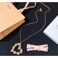 Miu Miu Heart Crystal Necklace 2019