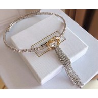 Miu Miu Fringe Crystal Choker Necklace 2019