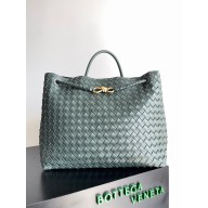 Bottega Veneta Large Andiamo Top Handle Bag in Intrecciato Leather 743575 slate 2023 