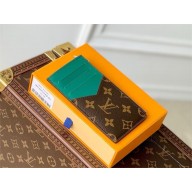 LOUIS VUITTON Monogram Macassar Coin Card Holder M64038 green 2025