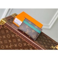 LOUIS VUITTON Monogram Macassar Double Card Holder M12839 green 2025