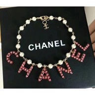 Chanel Short Necklace AB0485 Gold/Pearly White/Orange/Pink 2018