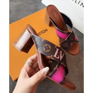 Louis Vuitton Heel 9cm Summer Trunks Monogram Canvas Panorama Mule 2018