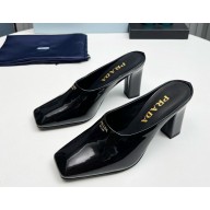 Prada Patent leather mules black heel 9cm 1129-2024