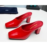 Prada Patent leather mules red heel 9cm 1129-2024