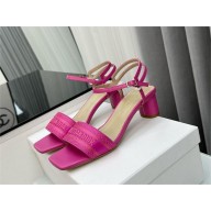 Dior heel 5cm Rani Pink Embroidered Satin and Lambskin dway sandals 2024