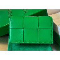 Bottega Veneta Intreccio leather Cassette Business Card Case 651396 Green