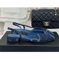 Chanel COCO PRINTED DENIM Slingbacks 2024