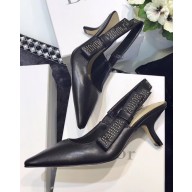 Dior Heel 6.5cm J'Adior Slingback Pumps High-Heeled Shoe in Black With Studs 2018