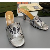 adidas x Gucci women's slide sandal silver 2023