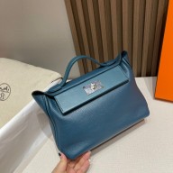 HERMES 24/24 MINI KELLY BAG IN evercolor/swift LEATHER colvert(full handmade)
