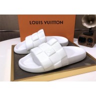 Louis Vuitton men's Waterfront Mule in Maxi Damier rubber white2023