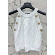 BALMAIN Knit crop top white 2023