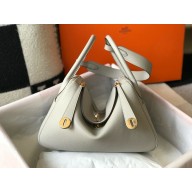 Hermes Lindy 26/30 in togo Leather Bag pearl gray 2025
