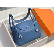 Hermes Lindy 26/30 in togo Leather Bag BLUE AGATE 2025