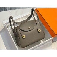Hermes Lindy 26/30 in togo Leather Bag GRIS ETAIN 2025