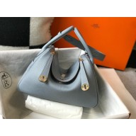 Hermes Lindy 26/30 in togo Leather Bag BLEU LIN 2025
