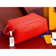 Louis Vuitton Taurillon leather Dopp Kit Toilet Pouch Bag M13023 red 2024