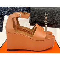 Hermes women's sandal in calfskin brown heel 8cm 2025