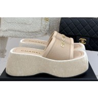 Chanel Platform lambskin mule beige 2025
