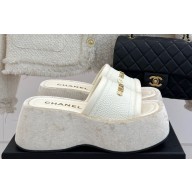 Chanel Platform lambskin mule white 2025